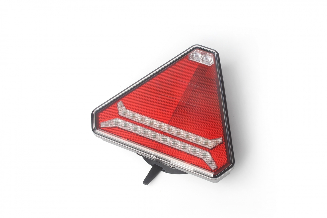 Комплект Безжични Преносими Диодни Лед Led Стопове Wireless с Магнит и Вендуза Неон Neon Ефект Иновационен дизайн триъгълна форма 12V за Ремарке Каравана Платформа и др.