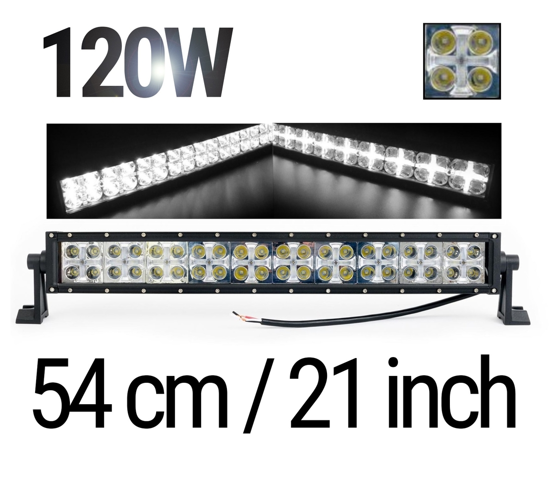 LED Bar 54 см – ЛЕД Диоден Бар Прожектор с дневна светлина CROSS DRL 120W, 12V/24V с 2 режима на работа