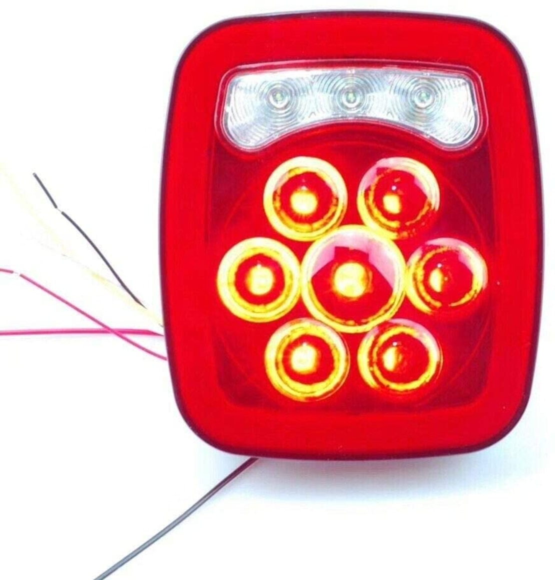 Комплект от 2 броя LED ЛЕД Диодни стопове стоп задна светлина 12V с Неон Neon ефект за камион бус ТИР ремарке каравана 166 x 142 mm