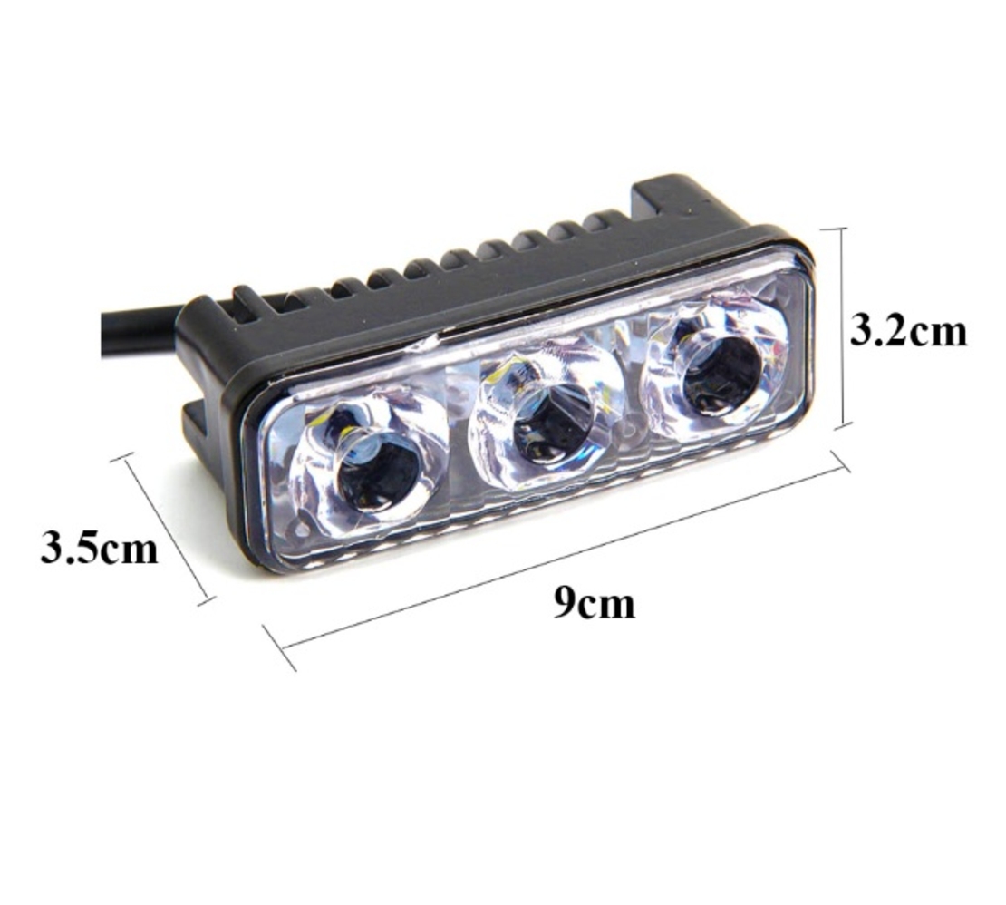 Комплект Предни Мощни 3 Led Лед Диодни Дневни Светлини 12V 3W НОВИ
