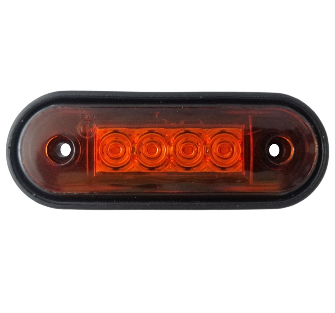 LED Маркер, Диоден Габарит, Токос, Оранжев, 12V-24V, Светлина За Камион, Бус, Ван, Ремарке, Каравана, Извит Гръб за Директен Монтаж на Ролбар, Булбар