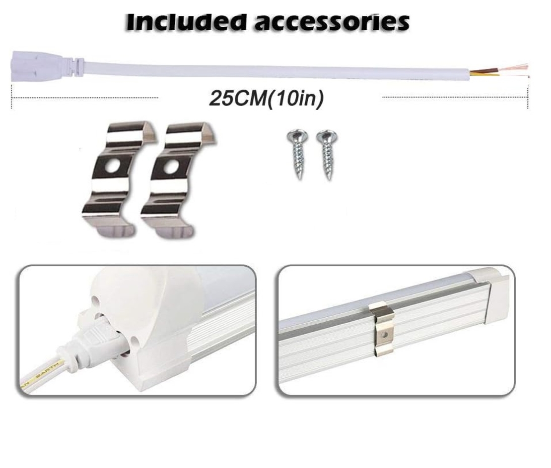 LED Лампа бяла светлина 72 LED, 12V, 6500K, 33 см – Алуминиев корпус, с кабел и букса за свързване