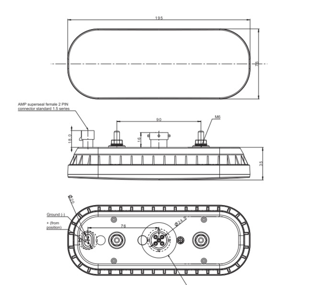 Комплект LED Светодиодни Стопове с Динамичен Мигач, С Букса , 3 Функции, Е-Мark, 12V-24V