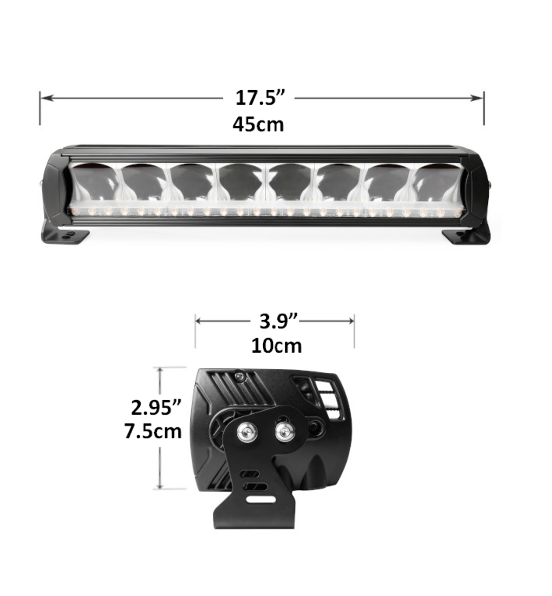 45 cm 12 - 24 V Висококачествен Led Bar Лед Бар Диоден Прожектор DRL с бяла габаритна светлина и оранжева аварийна блиц 80W 5500LM