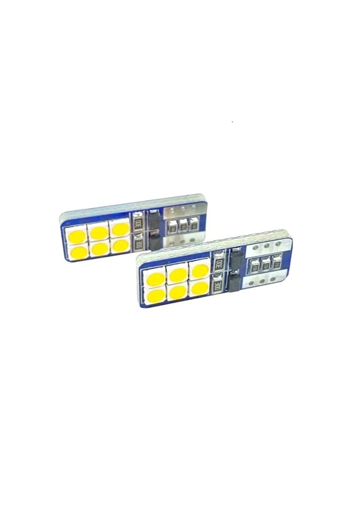 Комплект от 2 броя Лед Крушки За Габарит Т10 W5W LED 12 SMD 12V Бели Бяла Светлина Canbus без грешки Photon
