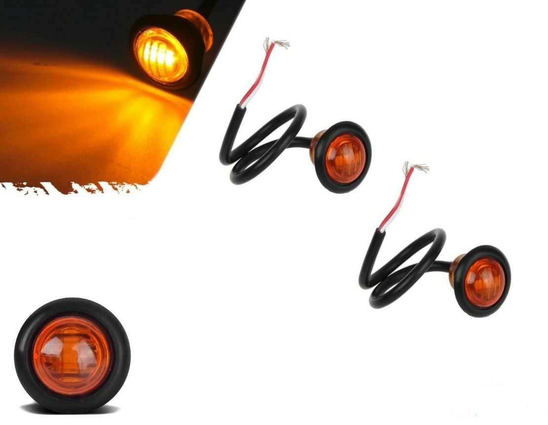 Жълт/Оранжев LED Габарит, Тип Копче, Маркер, Токос - 24V