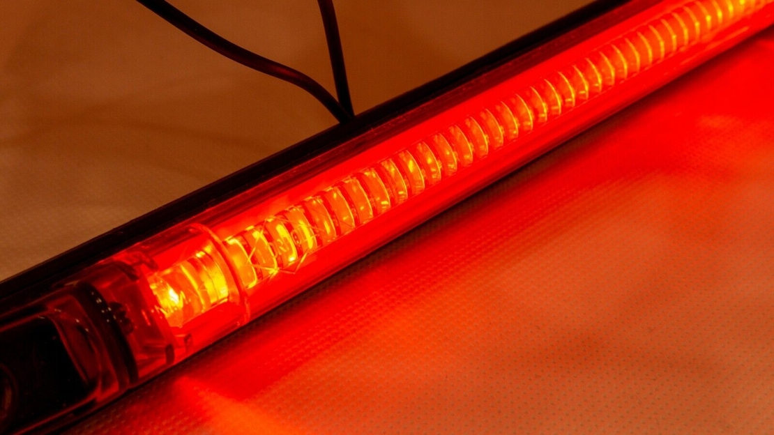 LED Лед Диоден Габарит Маркер Червен 25,5cm 12V - 24V E-Mark E9 от Полша