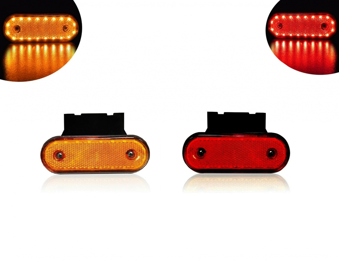 LED Габарит Със Стойка, Червен или Жълт Цвят, Маркер, 20 Диода, 12V - 24V
