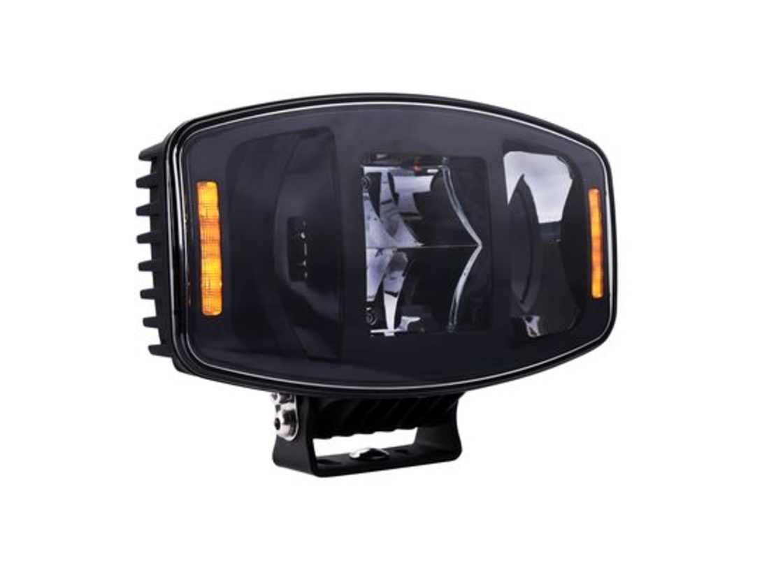 Универсален мощен LED ЛЕД 100W фар халоген лампа 12V - 24V с DRL/parking светлина бяло-жълто за АТВ джип камион трактор