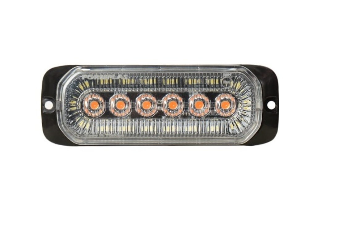 24LED Лед Диоден 12-24V Габарит Маркер Токос с бяла светлина + аварийна блиц оранжева светлина мигаща за камион бус ван каравана платформа кемпер пътна помощ