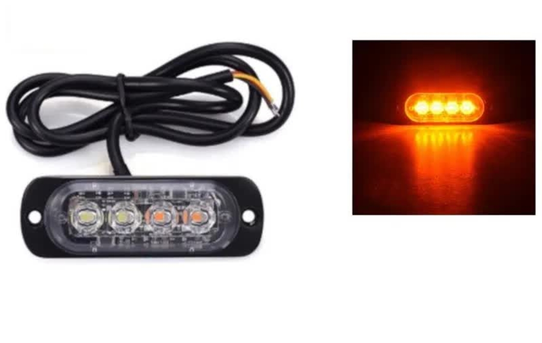4 LED Аварийна Лампа За Пътна Помощ, Жълта Блиц Светлина, Мигаща! MAR330
