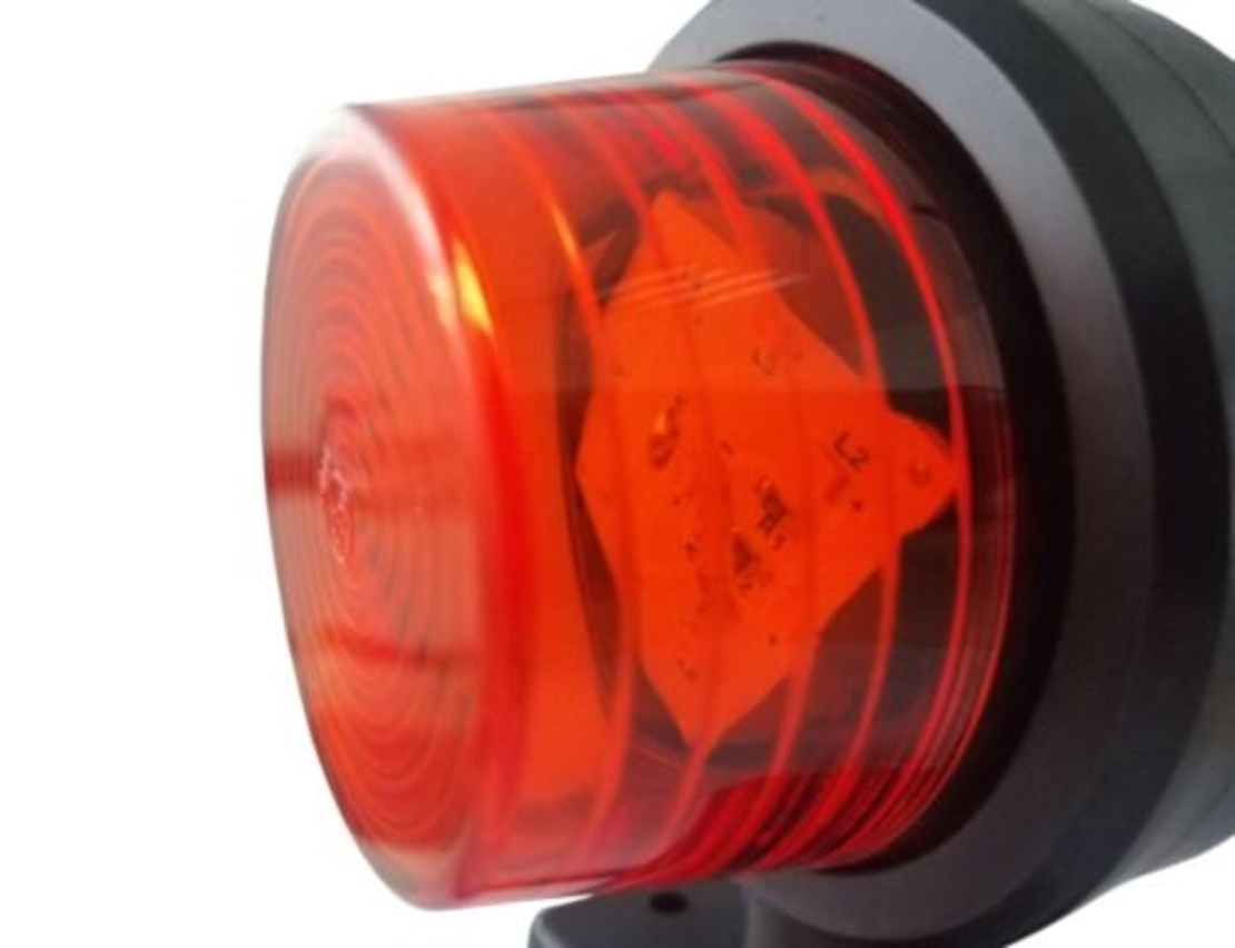 Комплект от 2 броя 12-24V ЛЕД LED Диодни Странични Маркери, Рогчета, Светлини За Камион, Ремарке, Каравана, Кемпер АТВ и др., червено-оранжево