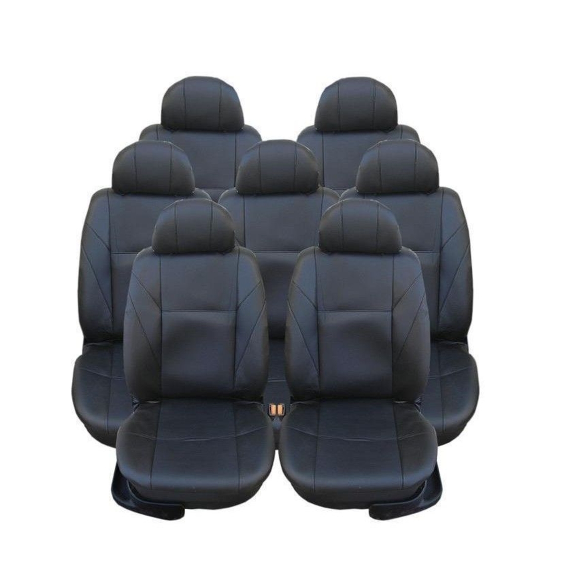 Калъфи тапицерия за VW Touran, Sharan, Ford Galaxy, Citroen C8, Peugeot 307SW, Citroen C4 Grand Picasso, Peugeot 806, 807, Еко кожа, Черен
