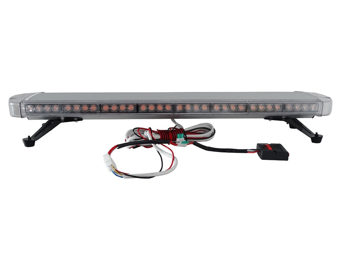 96.5 см 72 LED ЛЕД 72W мощна аварийна диодна сигнална лампа блиц 12-24V 15 режима на работа жълта оранжева светлина E-Mark Е9 за пътна помощ платформа снегорин багер и др.