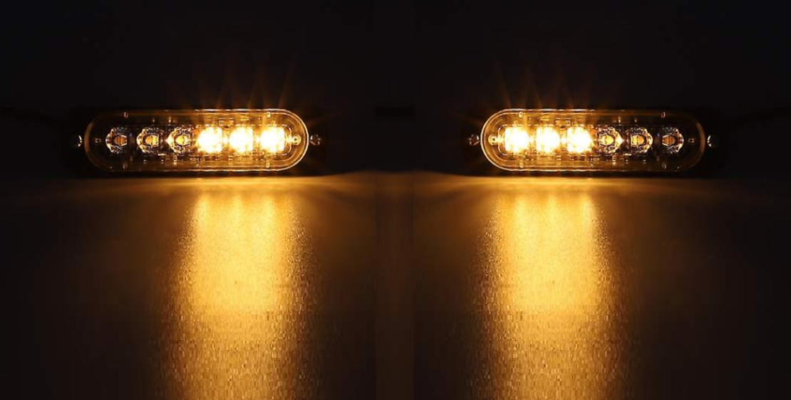 6 LED 12-24V Диодна Аварийна Сигнална Лампа За Пътна Помощ Платформа Жълта Блиц Светлина Мигаща Оранжев 112 x 29 mm