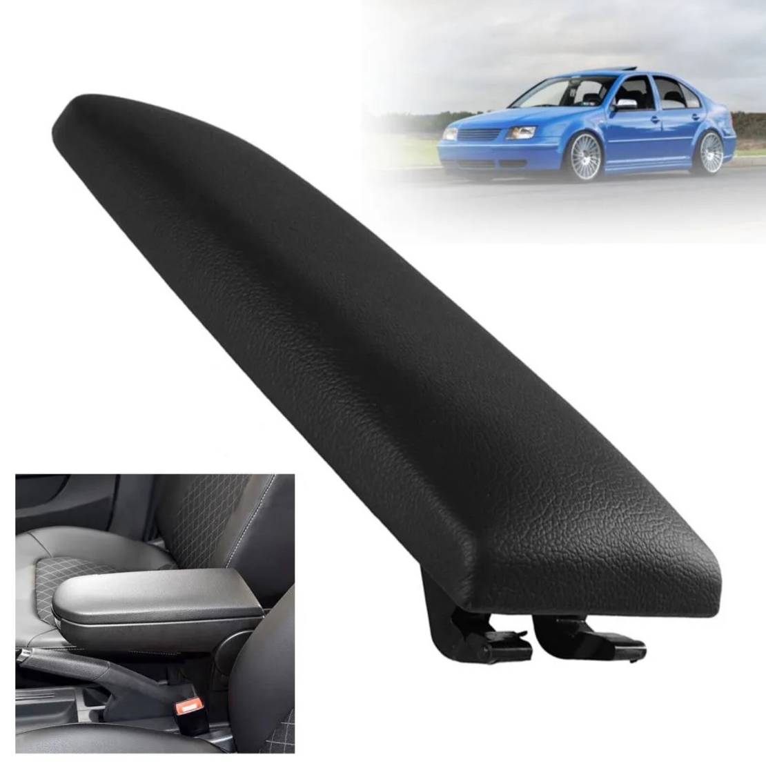 Капак за подлакътник VW Golf 4, Bora, Beetle, Polo, Passat, Jetta с черно кожено покритие