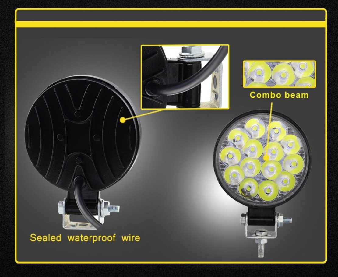 42W Кръгъл Мини Led Диоден Фар Прожектор Дневни Светлини 12V 24V Слим Slim
