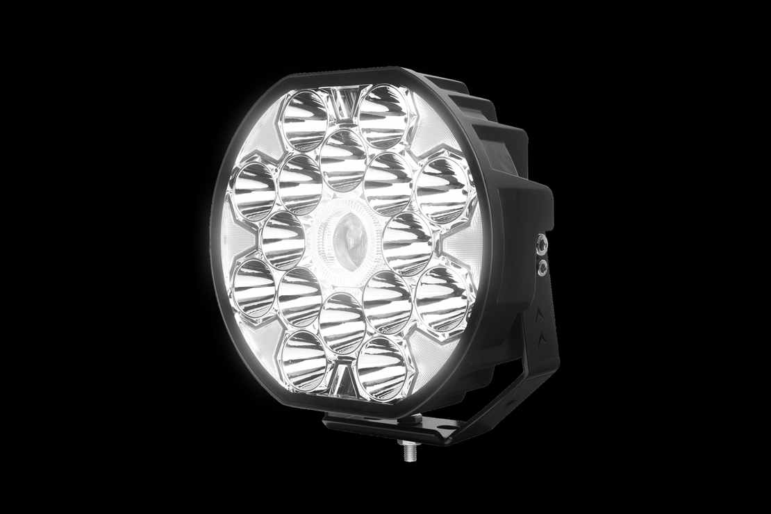 LED Халоген 22см Фар Бяла Светлина + Бяла и Жълта Габаритна 80W 9100lm 12V 24V Е-марк Е9 Бус Ван 4х4 Джип ATV Камион Трактор