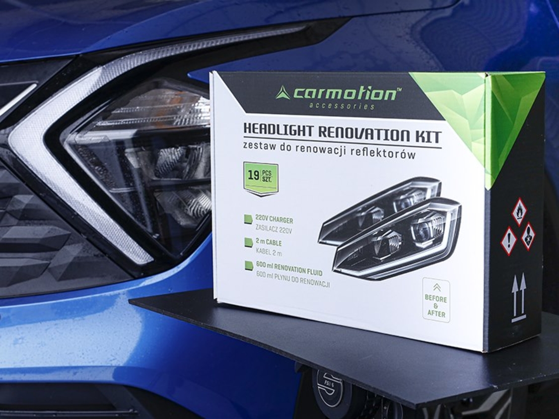 Комплект за възстановяване на фарове от течен полимер 600 ml, 19 части - Carmotion