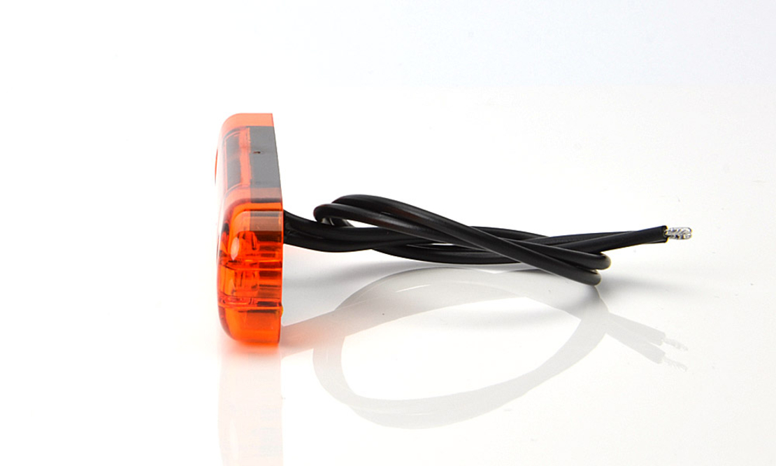 LED Светодиоден Габарит, Маркер, Токос, Оранжев, Е-Mark, 3 LED, 12V-24V, 8,4 см
