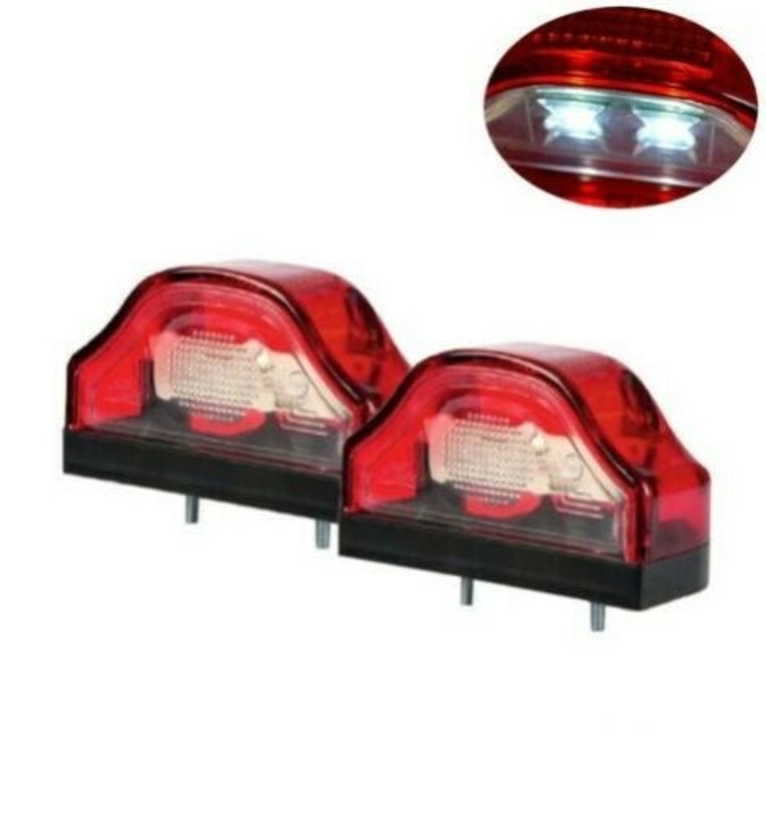 LED Лед Диоден Плафон Oсветление за Регистрационен Номер ,12V - 24V, За Ремарке, Бус, Каравана, Платформа, Червен