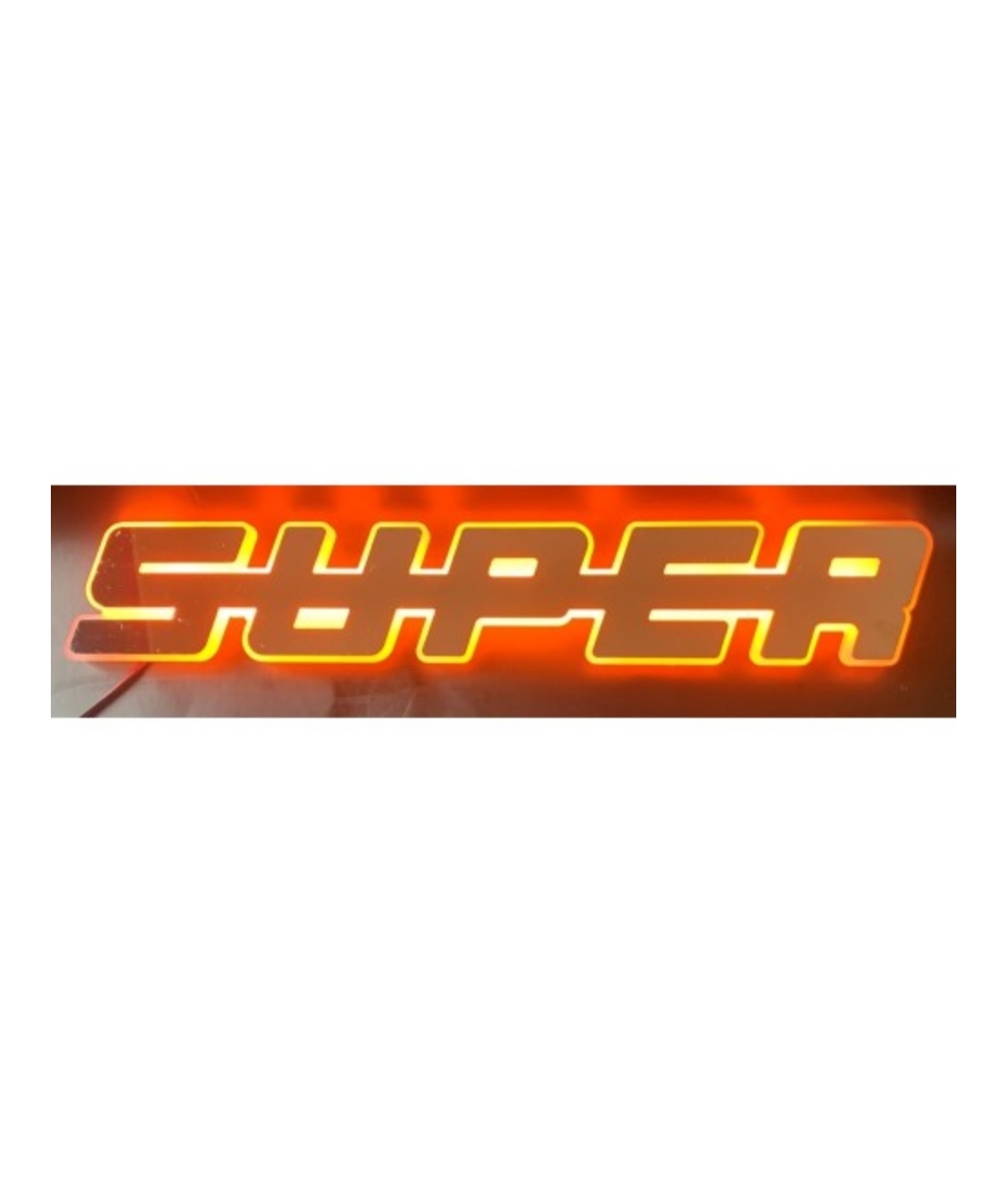 Светодиоден LED ЛЕД Надпис табела SUPER 24V оранжева светлина 40 x 7cm