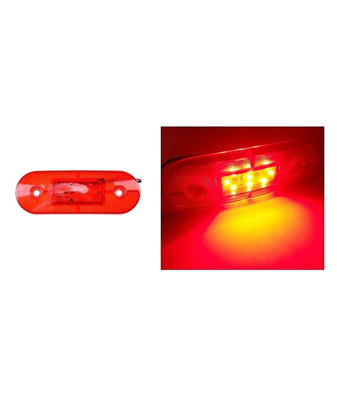 24V ЛЕД LED Червен диоден маркер габарит токос със 9 светодиода за камион ремарке бус ван каравана платформа и др.