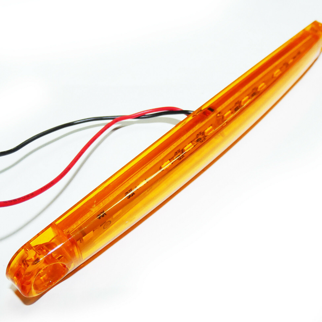 1 брой ЛЕД LED Оранжев Жълт Диоден Маркер Габарит Токос със 12 светодиода за камион ремарке бус ван каравана платформа 24V - MAR871