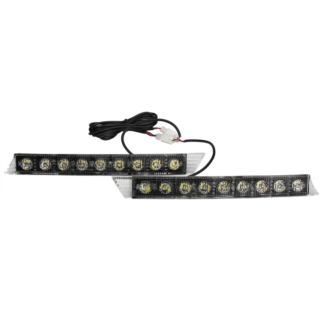 Комплект Извити За Броня Предни Мощни 9 Led Лед Диодни Дневни Светлини 12V 54W