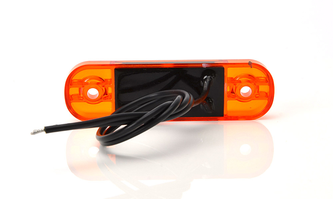 LED Светодиоден Габарит, Маркер, Токос, Оранжев, Е-Mark, 3 LED, 12V-24V, 8,4 см