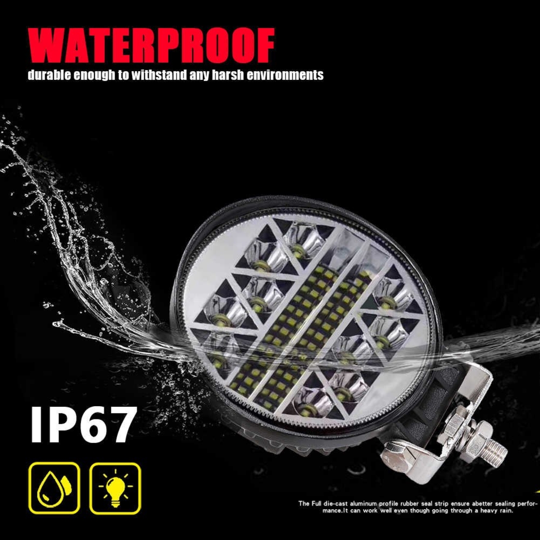 108W LED ЛЕД Диоден Фар Кръгла Работна Лампа Прожектор Задна Светлина 12V 24V