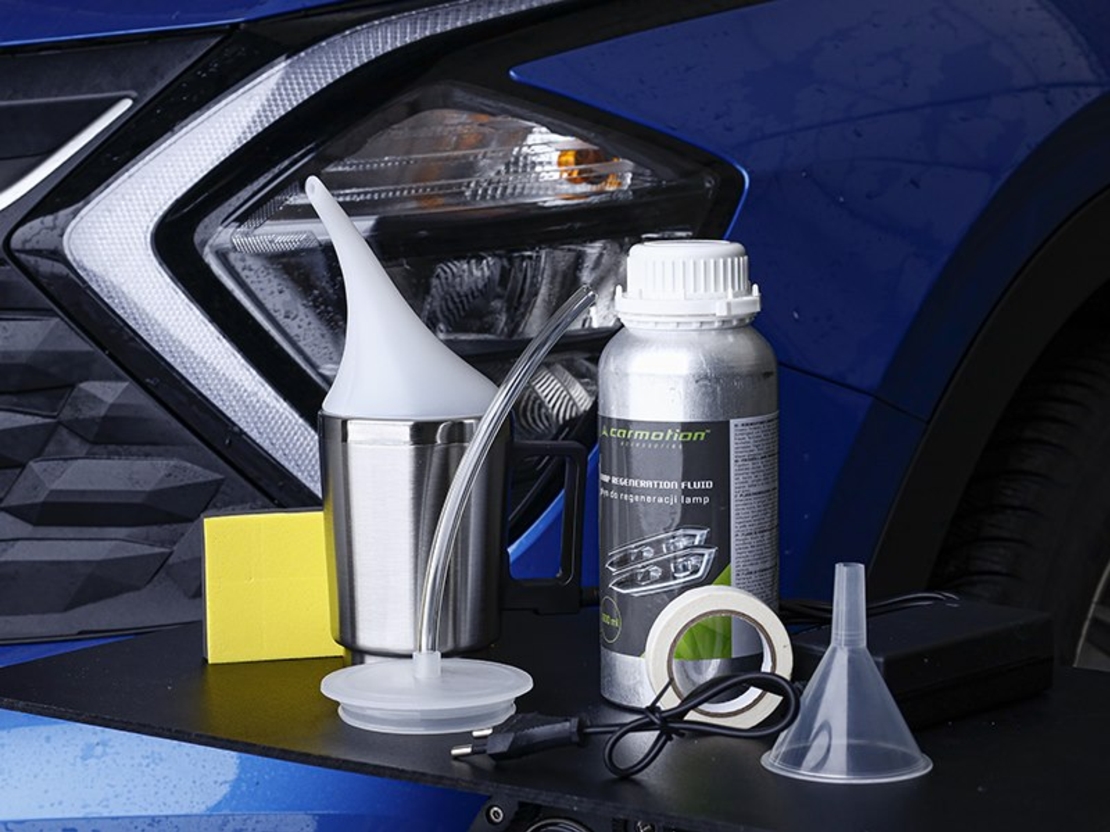 Комплект за възстановяване на фарове от течен полимер 600 ml, 19 части - Carmotion