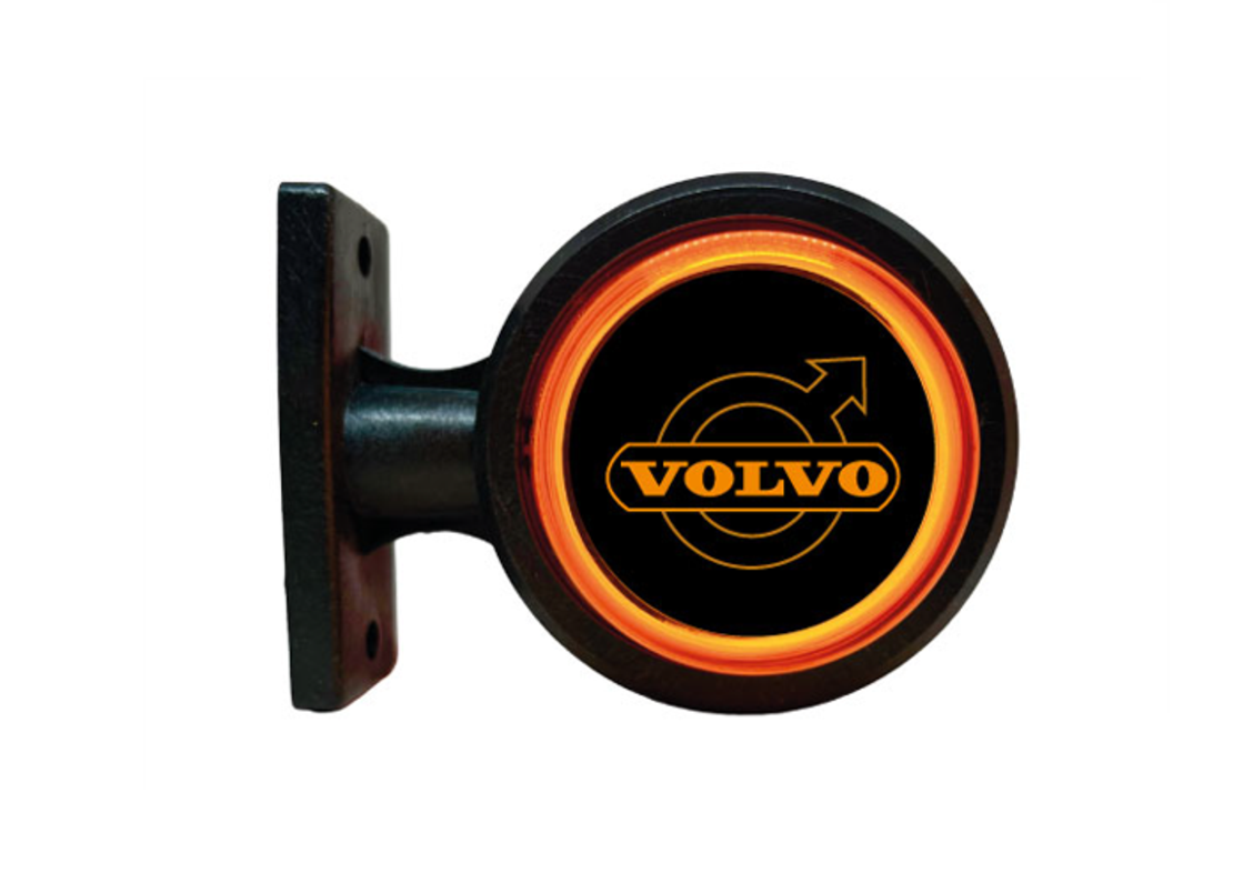 1 брой LED ЛЕД страничен габарит рогче 12 -24V оранжево - червено “old school” Неон Ефект с лого Vol
