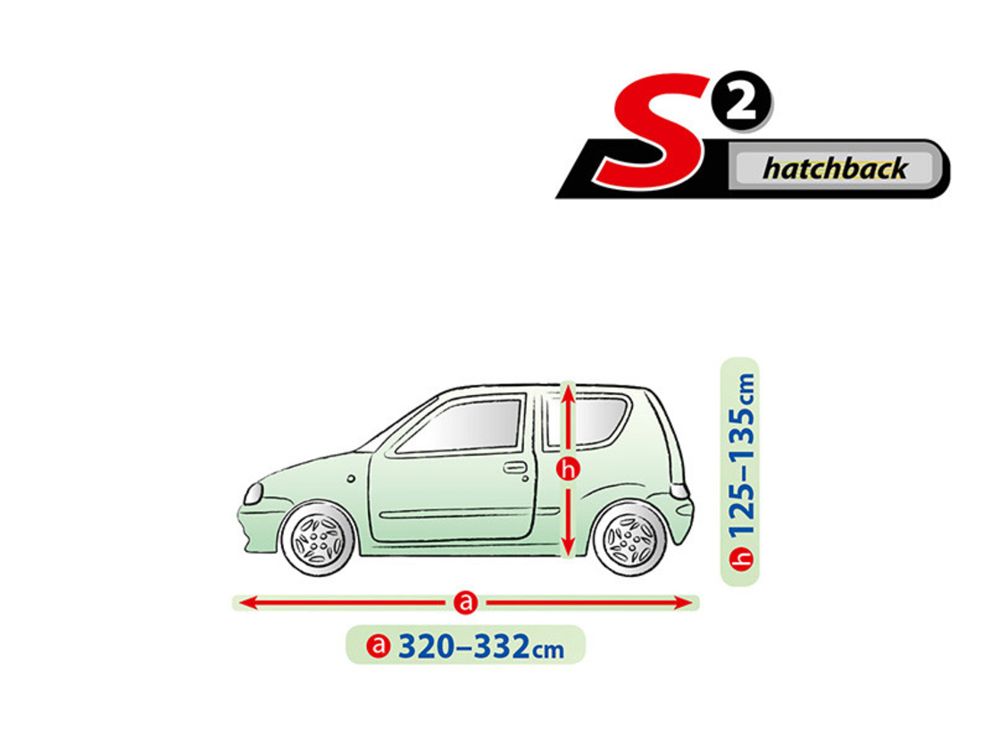 Висококачествено Покривало Kegel серия Mobile Garage размер S2 за хечбек 320-332см x 125-135см, сиво