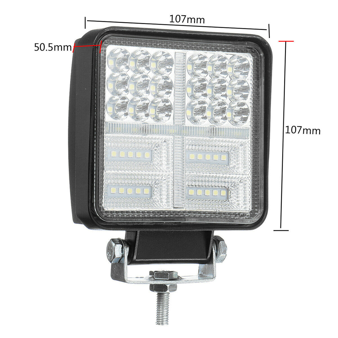 Универсален 162W Лед LED Халоген Фар Работна Лампа 12V - 24V бяла светлина + габаритна оранжева светлина за автомобил офроуд бус ван камион