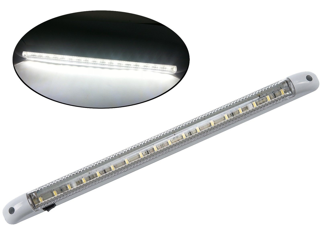 LED Интериорна Лампа, Тръба, 40см, Бяла Светлина, 12V, За Автомобил, Бус, Камион и др.