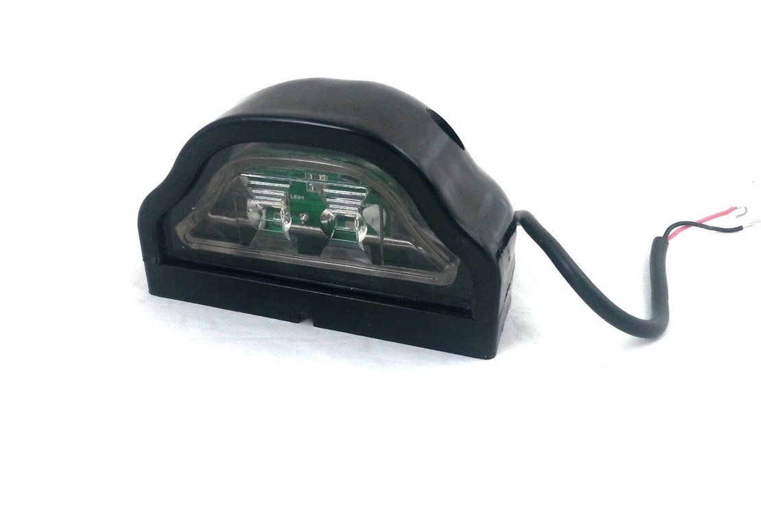 LED Лед Диоден Плафон Oсветление за Регистрационен Номер 12V За Ремарке Бус Каравана Платформа Черен