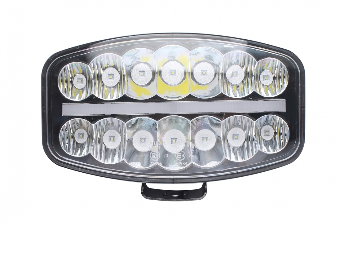 80W LED Лед Фар Халоген С Три Функции Неон ефект Бяло-Жълто/Оранжево Neon 24,5см x 13,9см 4100lm 12V - 24V E-Mark Подходящ За DAF MAN Scania Volvo Iveco и др.