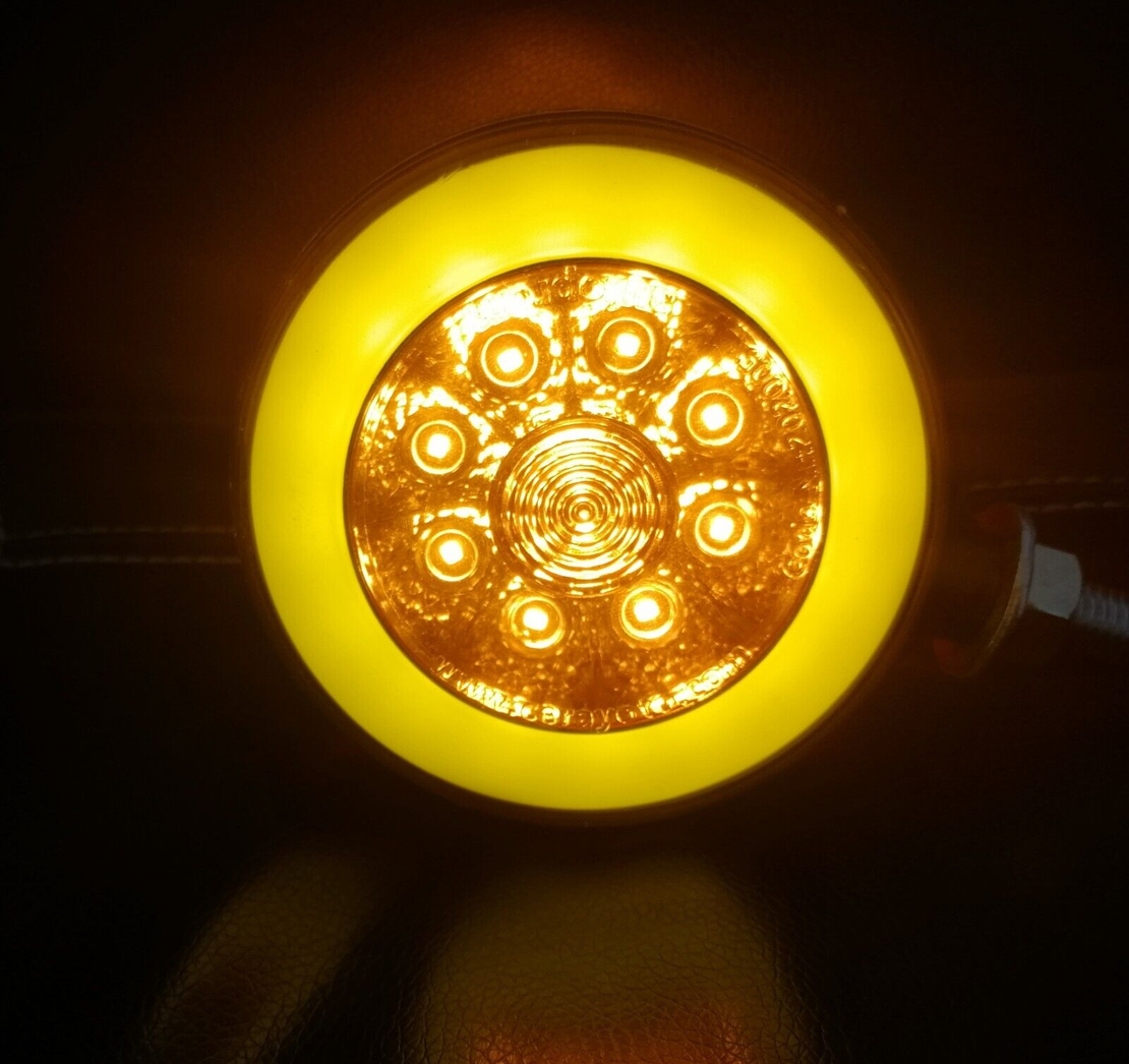 Комплект от 2 броя ЛЕД LED габарит за огледало ОБЕЦИ за камион 12-24V Scania Сканиа Volvo Волво MAN МАН DAF ДАФ Mercedes Мерцедес с ефект Неон Neon в оранжево-червено