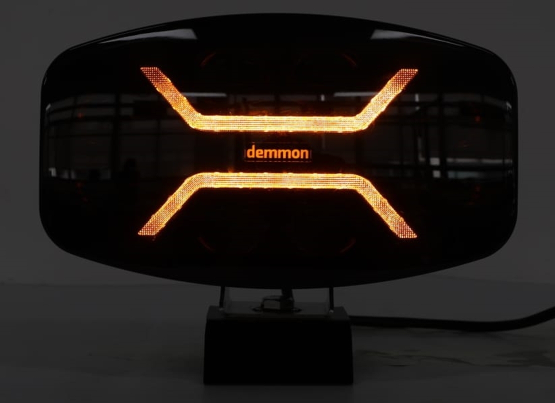 LED ЛЕД диоден фар халоген лампа 12V - 24V 48W бяло-жълто с черно стъкло за АТВ джип камион трактор земеделски и селскостопански машини и др. 245 x 139.4 x 90 mm E-mark E9