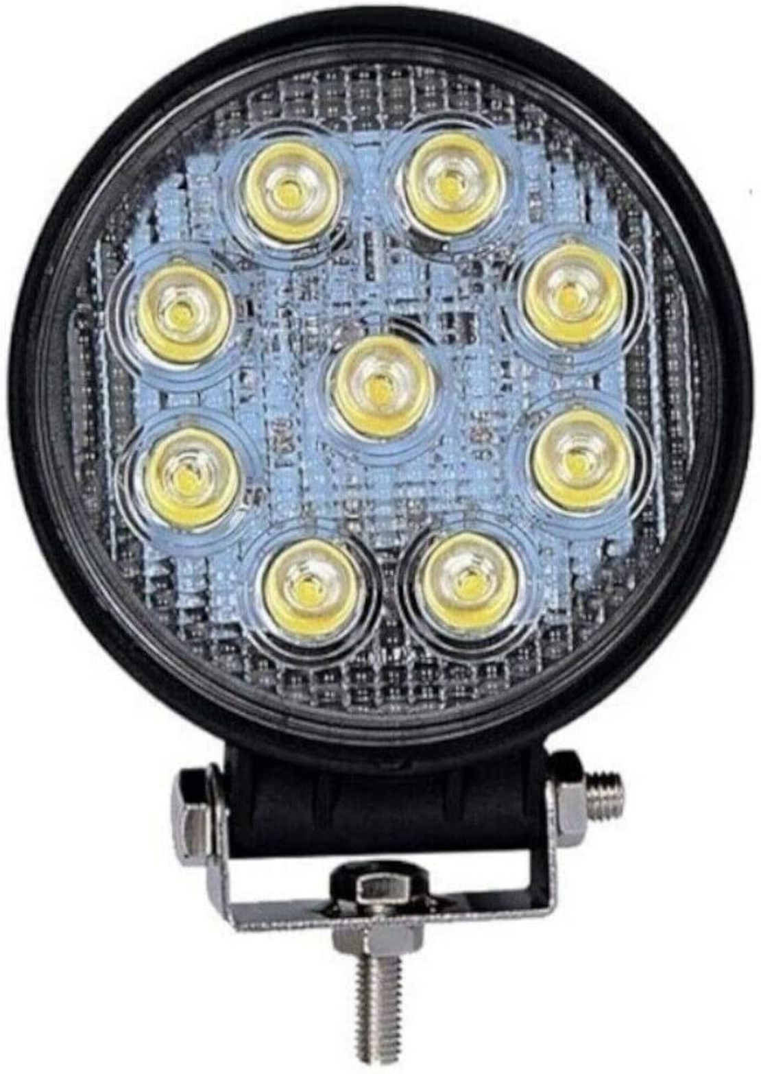 27W Кръгъл Led Лед Диоден Фар Прожектор Халоген Лампа с разпръсната светлина FLOOD 12V 24V Слим Slim