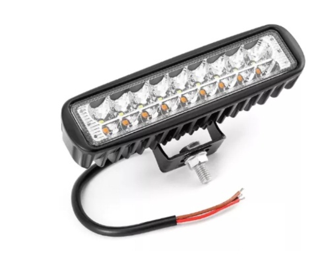 Универсален 54W Лед LED Халоген Фар Работна Лампа 12V - 24V с мигач бяло - оранжева светлина за автомобил офроуд бус ван камион