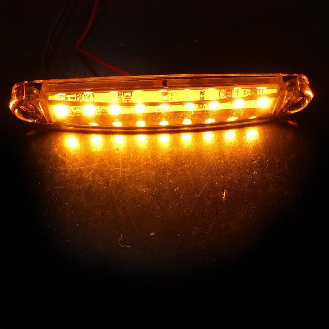 1 брой ЛЕД LED Оранжев Жълт Диоден Маркер Габарит Токос със 9 светодиода за камион ремарке бус ван каравана платформа 12-24V