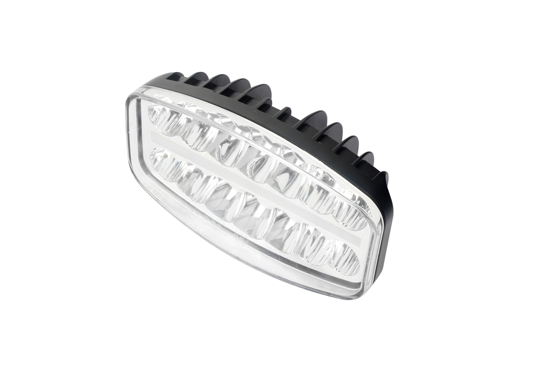 80W LED Лед Фар Халоген с DRL дневни светлини габарит бяло - оранжево неон ефект 24,5см x 13,9см, 4100lm, 12V - 24V, E-Mark Подходящ За DAF MAN Scania Volvo и др.