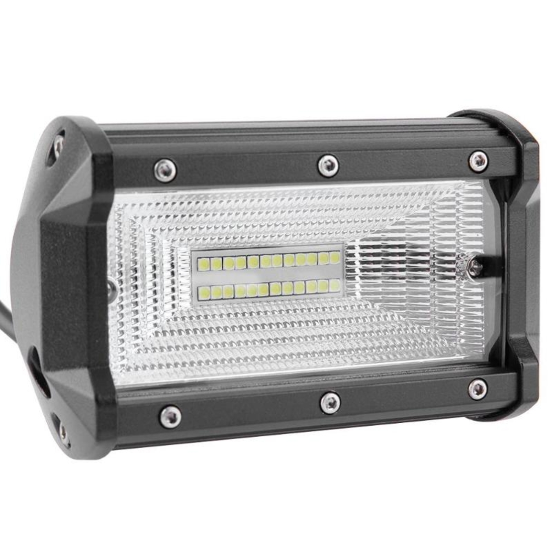 Универсален 72W Лед LED Халоген Фар Работна Лампа 12V - 24V с Разпръсната Flood Светлина за автомобил офроуд бус ван камион