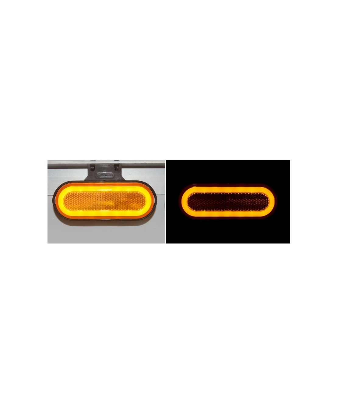 LED Светодиоден Габарит, Мигач, със Стойка, Маркер, Оранжев, Вграден Рефлектор, Е-Mark, Ефект Неон, Водоустойчив, 12V-24V