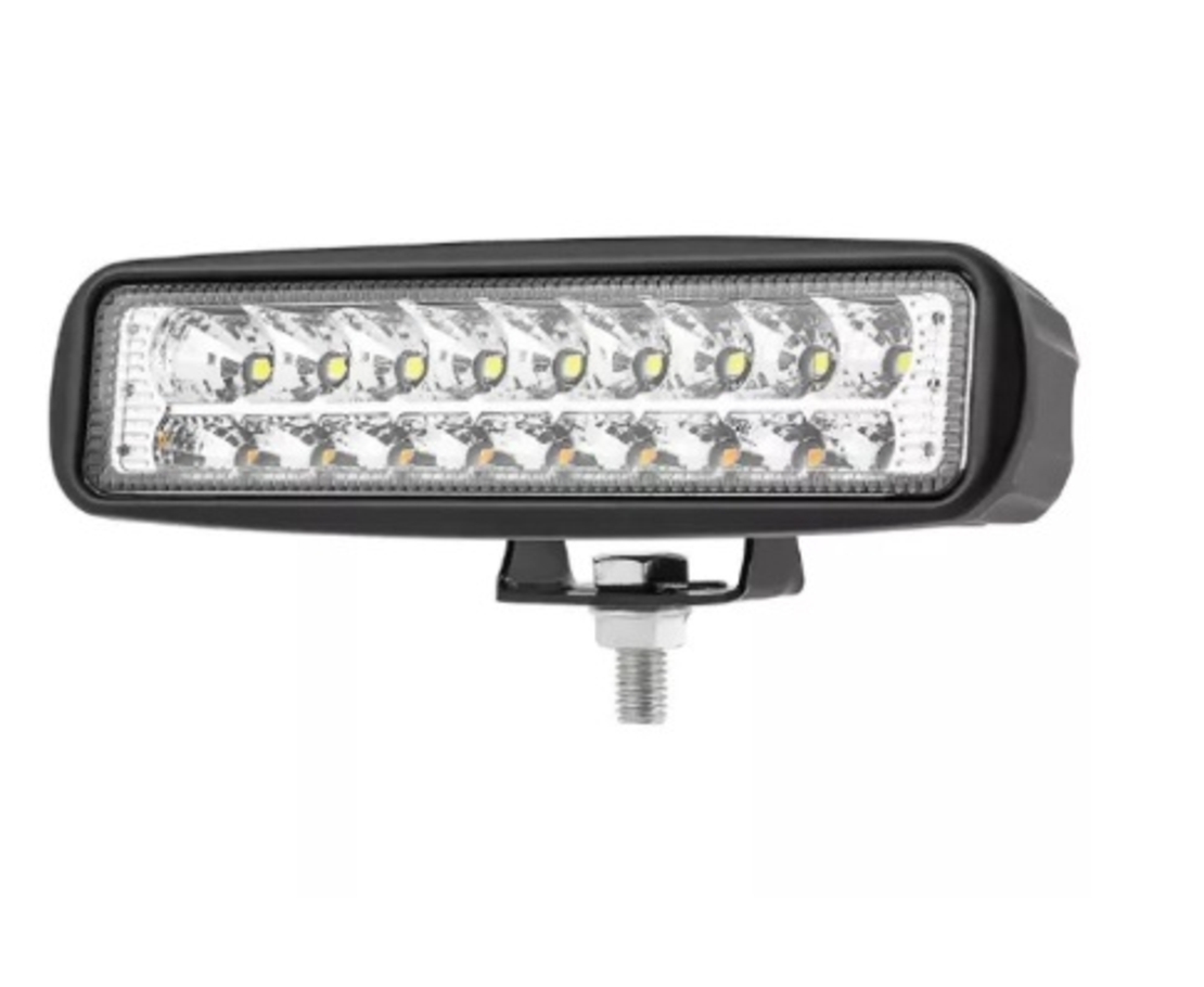 Универсален 54W Лед LED Халоген Фар Работна Лампа 12V - 24V с мигач бяло - оранжева светлина за автомобил офроуд бус ван камион