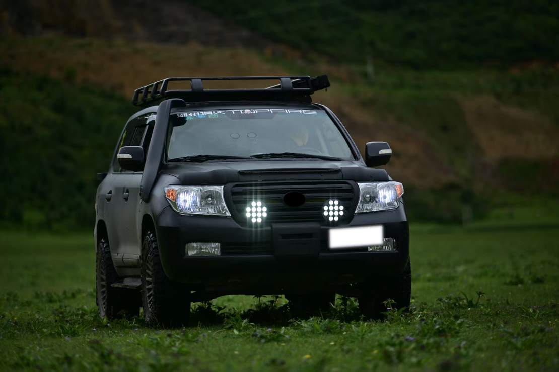 LED Диоден Халоген Фар Бял Оранжев Габарит offroad 4x4 Ø 180 мм 12V 24V 12 Диода за джип камион трактор багер