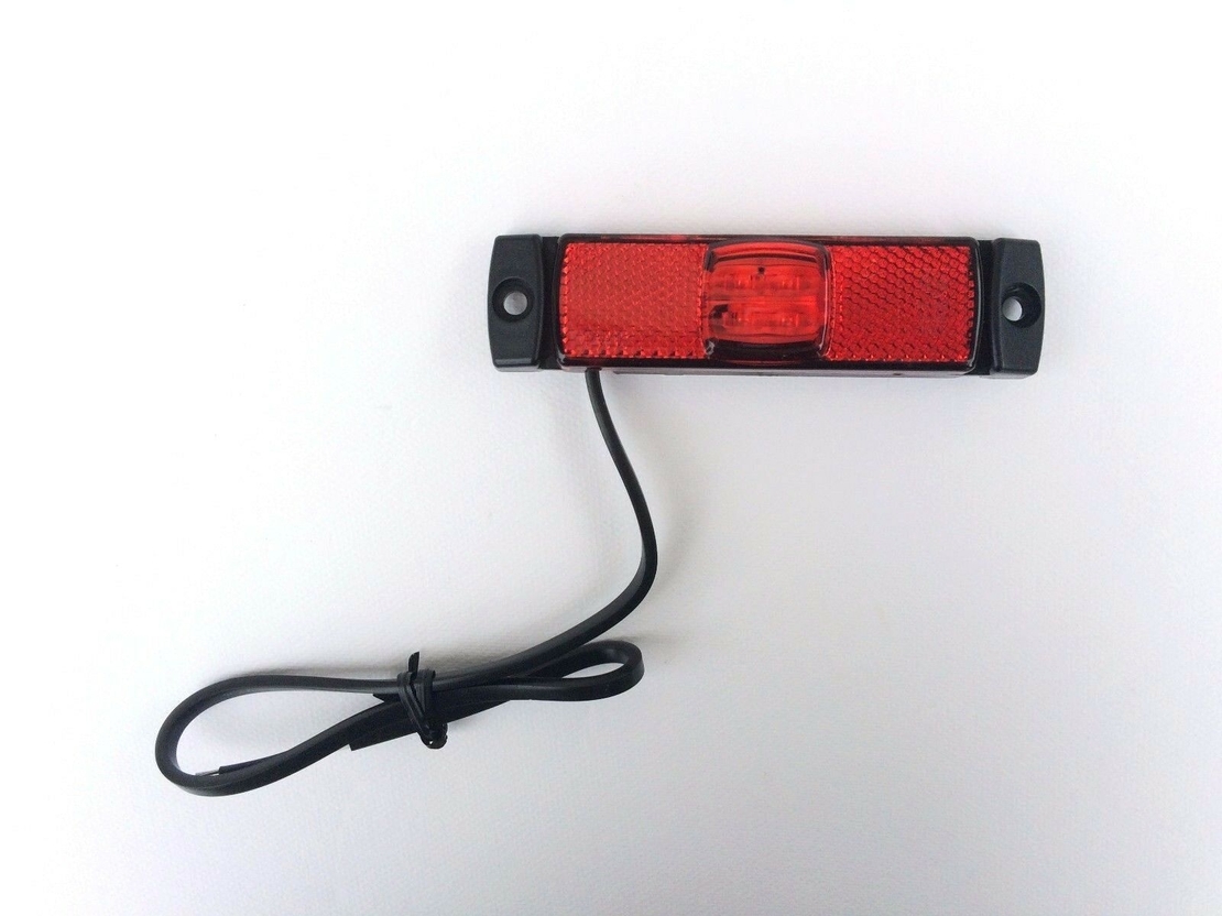 LED ЛЕД Светодиоден Червен Водоустойчив Габарит Маркер Fristom Е-Mark 12V-24V 130mm x 32mm x 14.5mm