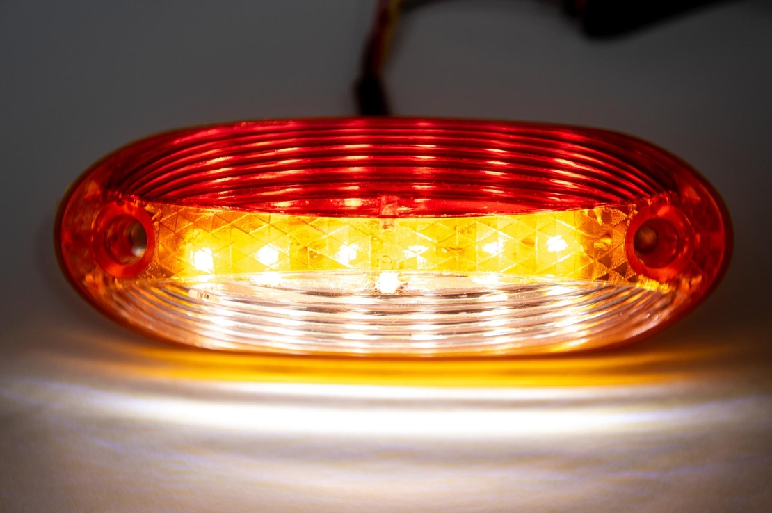 LED Светодиоден Страничен Габарит, Оранжев, Бял, Червен цвят, 125mm x 44mm 24V